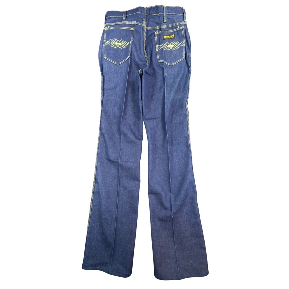 Maverick Vintage 70s Jeans Mens 32x36 Blue Denim Flare Bell Bottoms NWT USA